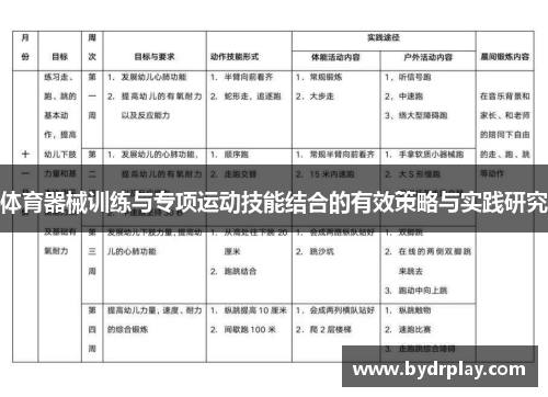 体育器械训练与专项运动技能结合的有效策略与实践研究